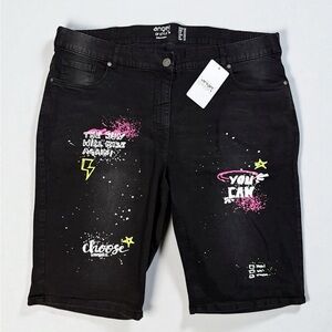 Ulla Popken “Angle of Style” Bermuda Denim Shorts